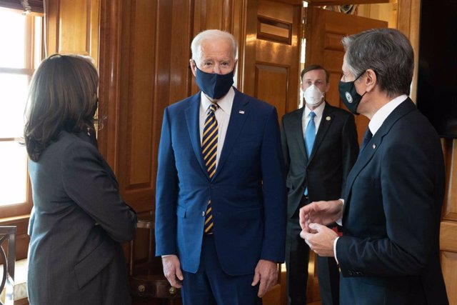 Russia Sanctions Biden, Blinken and Other High-Ranking US Officials File - The President of the United States, Joe Biden, and the Secretary of State, Antony Blinken.