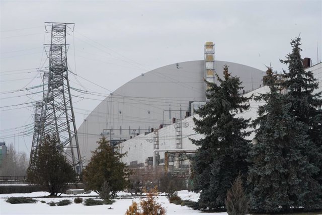 The Russian military entered highly contaminated areas during the month they controlled Chernobyl Archive - Sarcophagus in the exclusion zone of the Chernobyl nuclear power plant, Ukraine